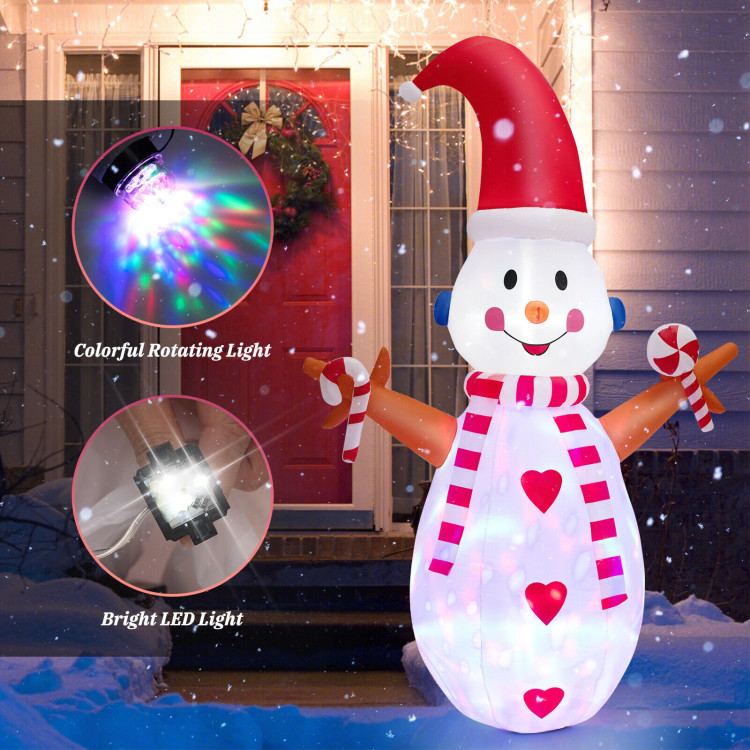 8 Feet Christmas Snowman Decoration Inflatable Xmas DecorCostway Gallery View 3 of 10