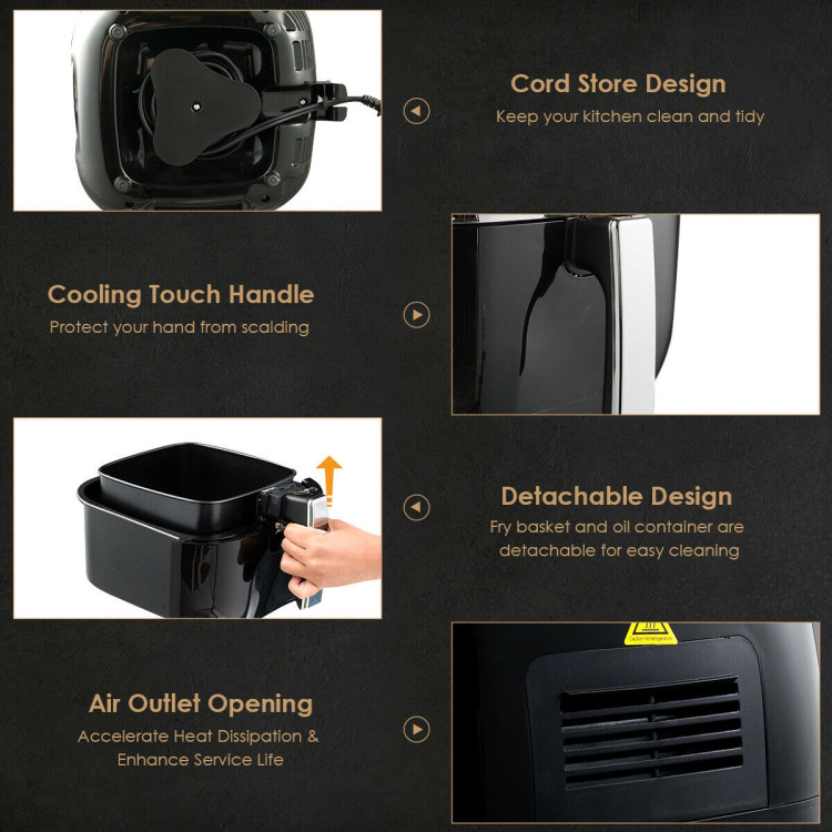 3.5 QT Electric 1300W  Hot Air Fryer with Timer& Temperature ControlCostway Gallery View 8 of 10