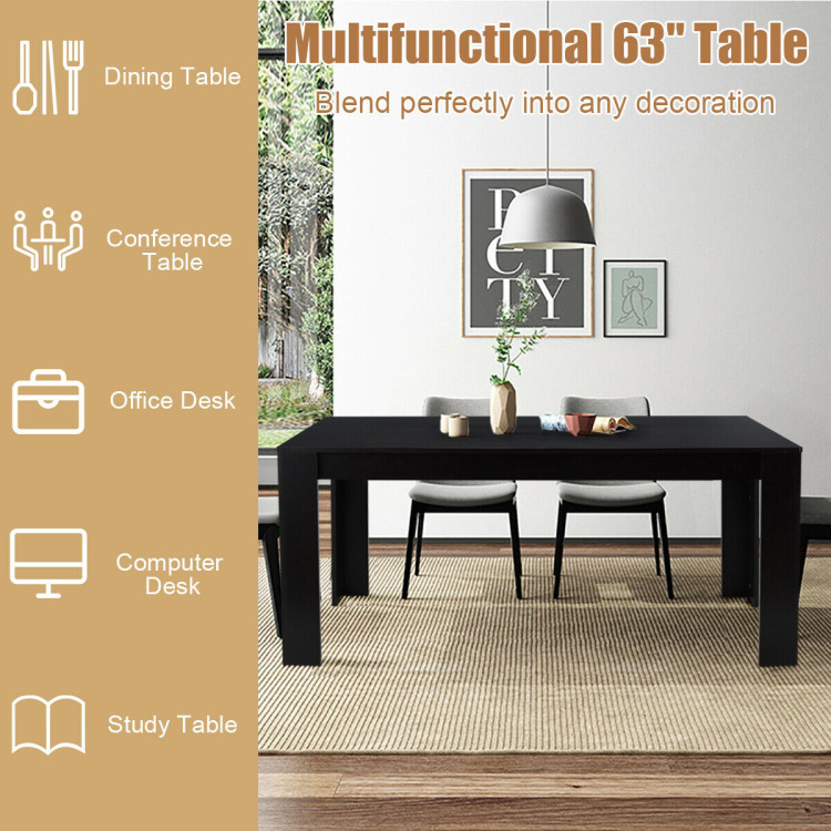 63 Inch Rectangular Modern Dining Kitchen Table for 6 PeopleCostway Gallery View 10 of 12