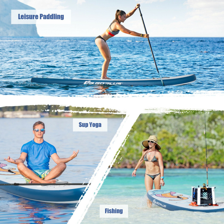 10.5 ft Inflatable Stand Up Paddle Board Surfboard with Aluminum Paddle Pump-10.5 ftCostway Gallery View 10 of 12