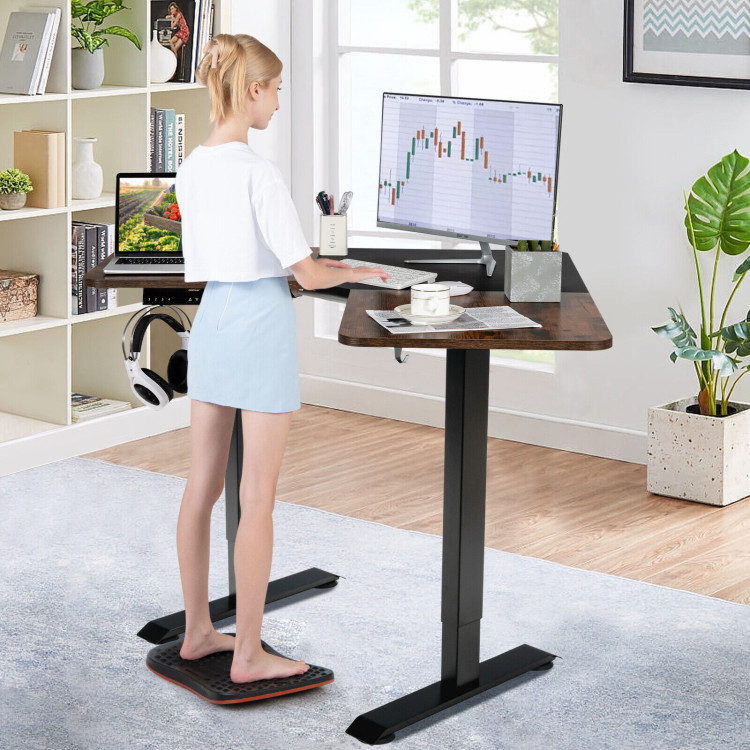 Goplus Standing Desk Anti-Fatigue Mat, Wooden Balance Board for Stand up  Desk with Raised Massage Points, Ergonomic Design Wobble Board Comfort  Floor