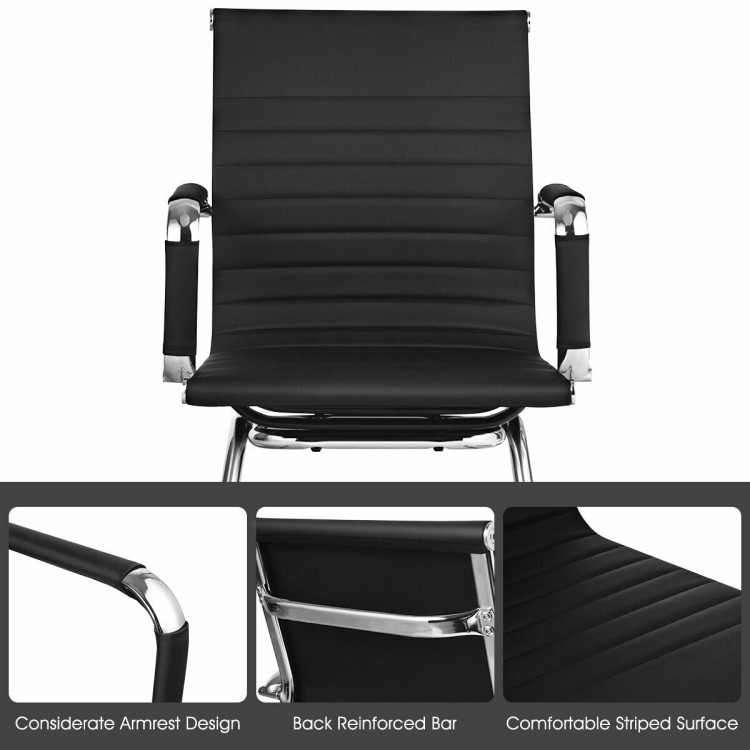 Set of 2 Heavy Duty Conference Chair with PU Leather-BlackCostway Gallery View 12 of 12