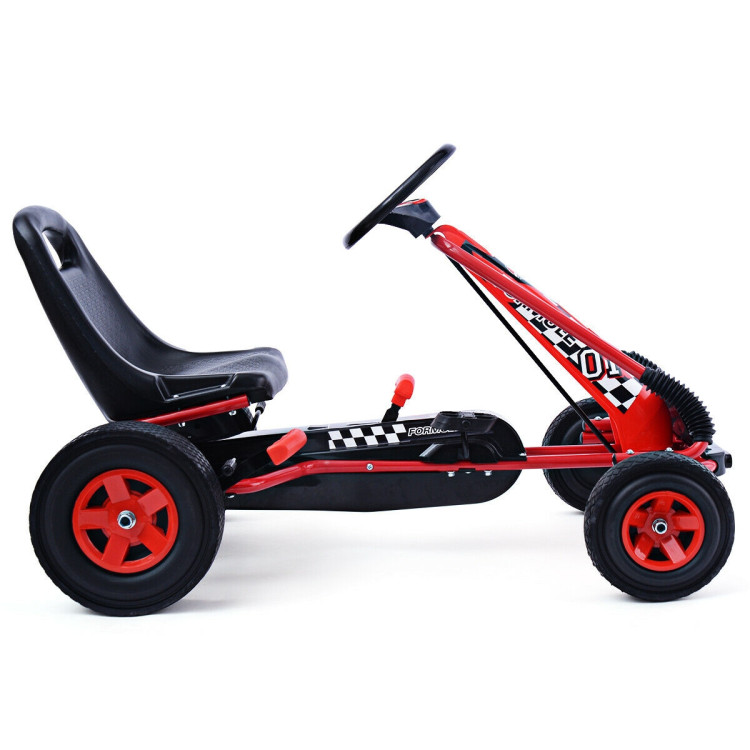 4 Wheels Kids Ride On Pedal Powered Bike Go Kart Racer Car Outdoor Play Toy-RedCostway Gallery View 6 of 11