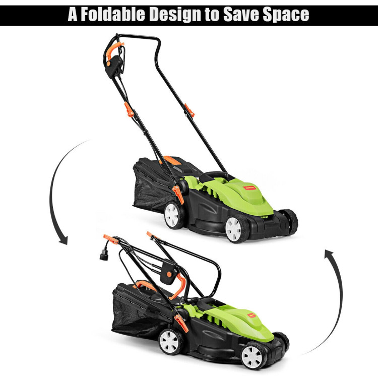 14-Inch 12 Amp Lawn Mower with Folding Handle Electric PushCostway Gallery View 11 of 12
