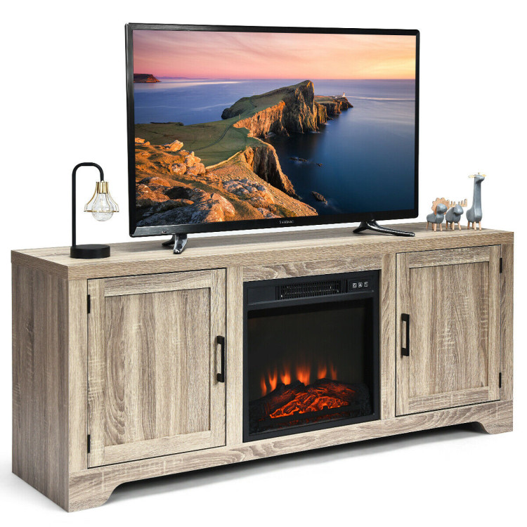 65 Inch Media Component TV Stand with Adjustable ShelvesCostway Gallery View 8 of 12
