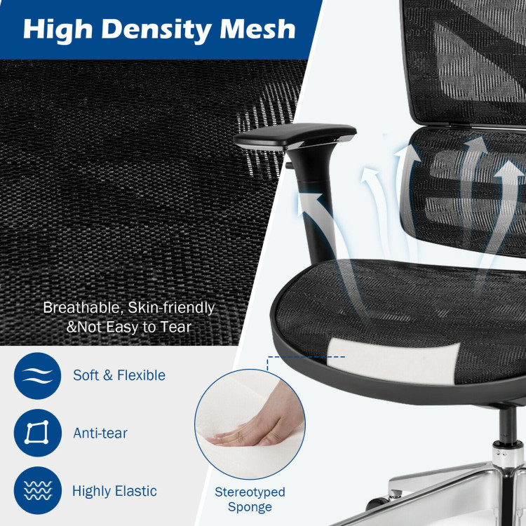 Ergonomic Mesh Adjustable High Back Office Chair with Lumbar Support-BlackCostway Gallery View 11 of 12