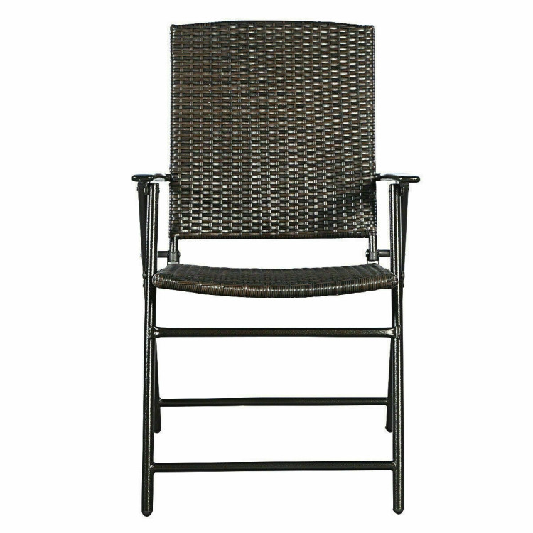 Set of 4 Rattan Folding ChairsCostway Gallery View 4 of 6