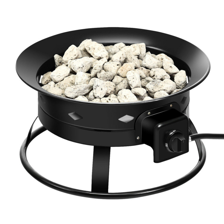 58,000BTU Firebowl Outdoor Portable Propane Gas Fire Pit with Cover and Carry KitCostway Gallery View 6 of 13