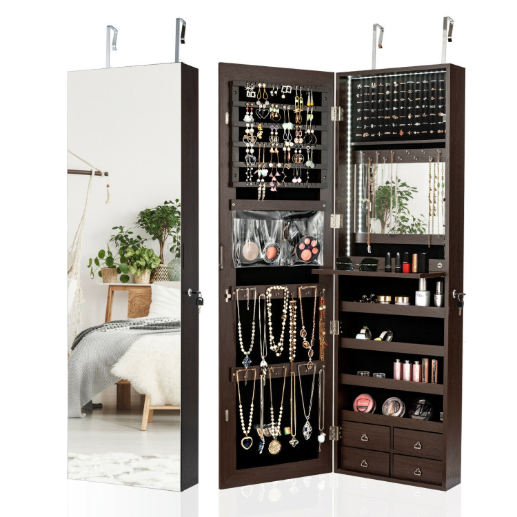 Multipurpose Storage Cabinet with 4 Drawers-BrownCostway Gallery View 11 of 12