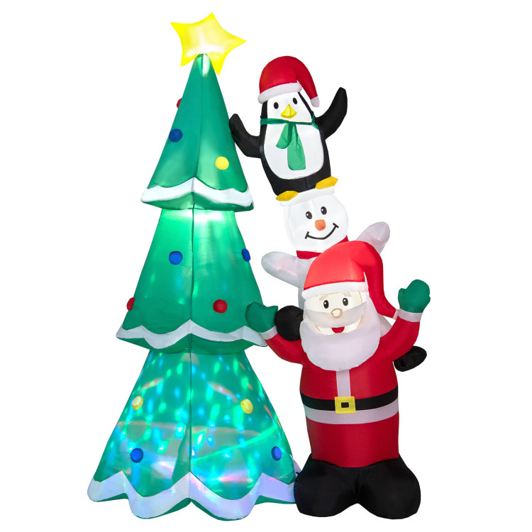8.7 Feet Inflatable Christmas Tree with Santa Claus and Snowman and Penguin Blow-upCostway Gallery View 1 of 10