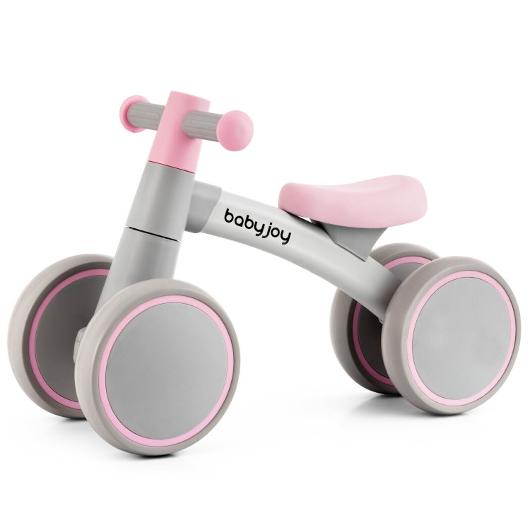 Baby Balance Bikes with 4 Wheels for 12-36 Months Toddler Mini Bike-PinkCostway Gallery View 4 of 11