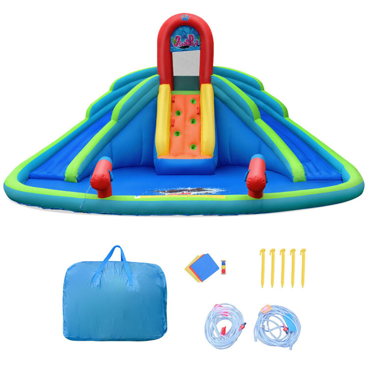 Kids Inflatable Water Slide Bounce House with Carrying Bag Without BlowerCostway Gallery View 8 of 12
