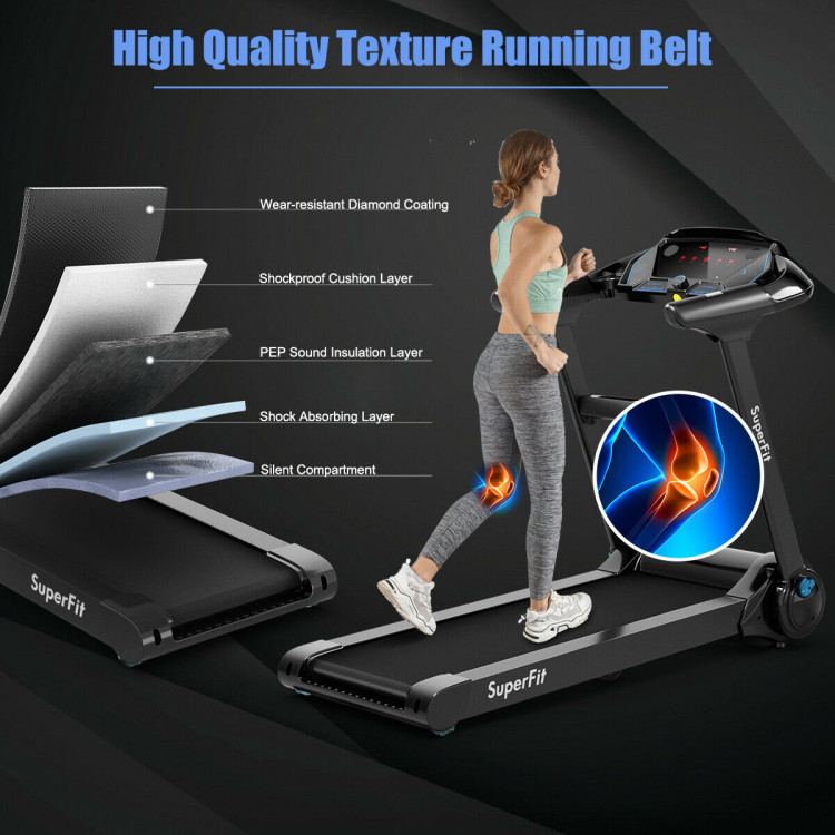 2.25HP Folding Treadmill with Bluetooth Speaker-BlackCostway Gallery View 5 of 11