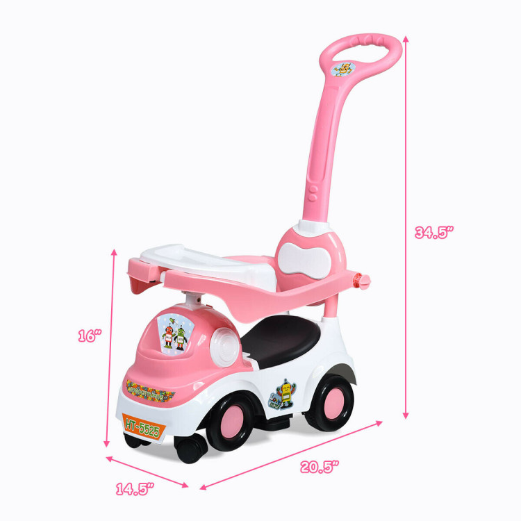 3-in-1 Ride On Push Car with Music Box and HornCostway Gallery View 24 of 24