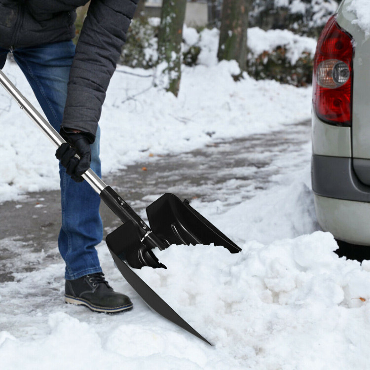 3-in-1 Snow Shovel with Ice Scraper and Snow BrushCostway Gallery View 1 of 12
