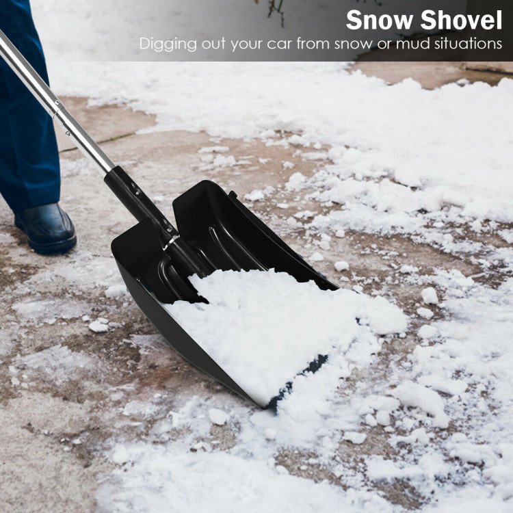 3-in-1 Snow Shovel with Ice Scraper and Snow BrushCostway Gallery View 6 of 12