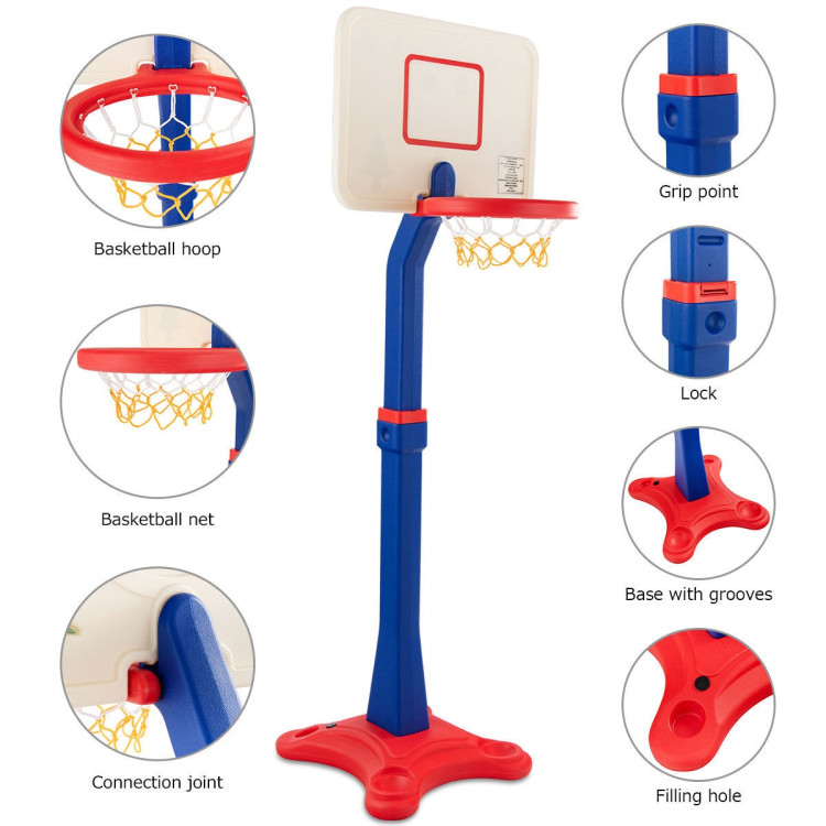 Kids Adjustable Height Basketball Hoop StandCostway Gallery View 9 of 11