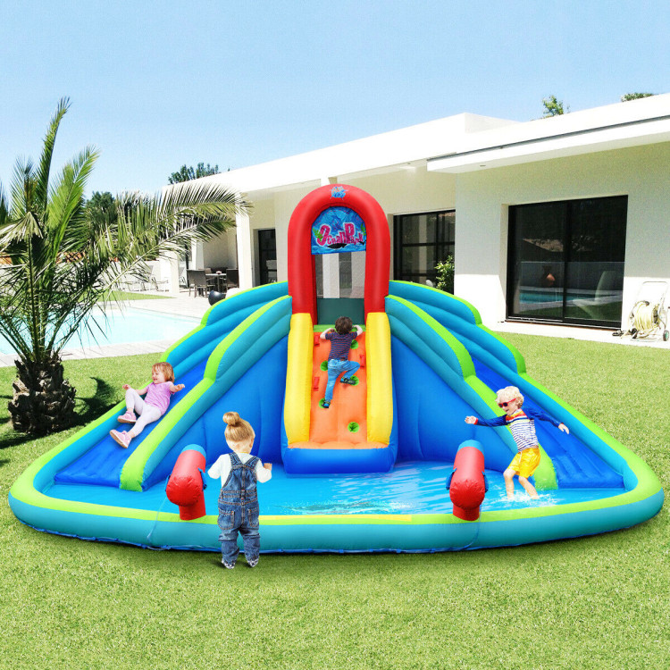 Kids Inflatable Water Slide Bounce House with Carrying Bag Without BlowerCostway Gallery View 7 of 12