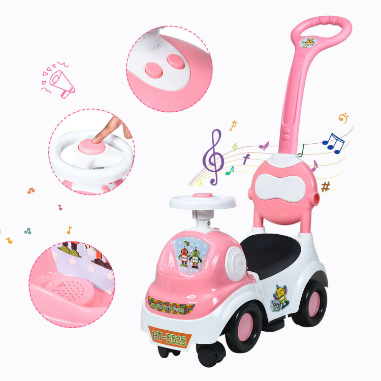 3-in-1 Ride On Push Car with Music Box and HornCostway Gallery View 22 of 24