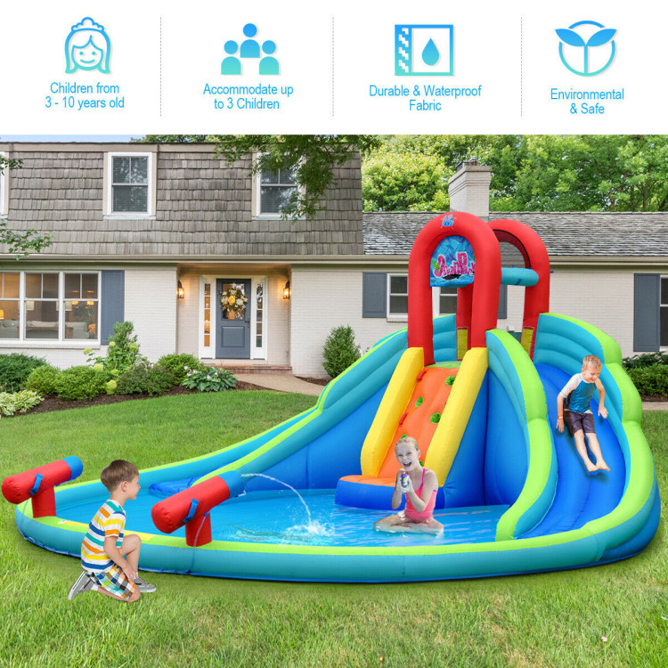 Kids Inflatable Water Slide Bounce House with Carrying Bag Without BlowerCostway Gallery View 2 of 12