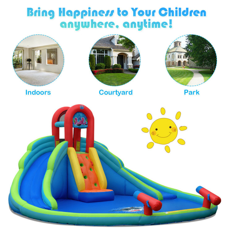 Kids Inflatable Water Slide Bounce House with Carrying Bag Without BlowerCostway Gallery View 5 of 12