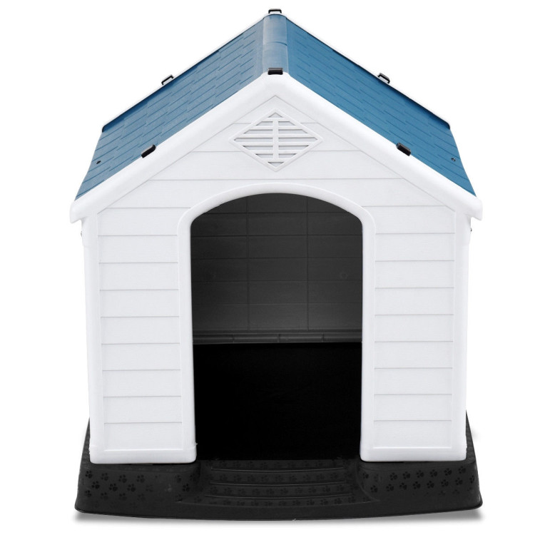 Indoor/Outdoor Waterproof Plastic Dog House Pet Puppy Shelter Costway Gallery View 10 of 11