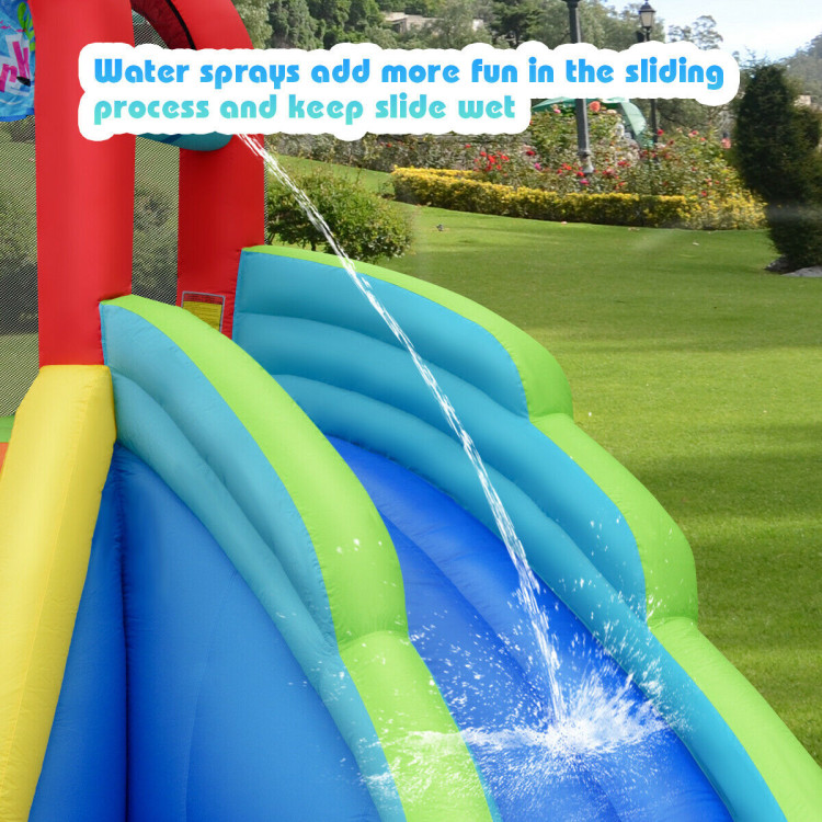 Kids Inflatable Water Slide Bounce House with Carrying Bag Without BlowerCostway Gallery View 10 of 12