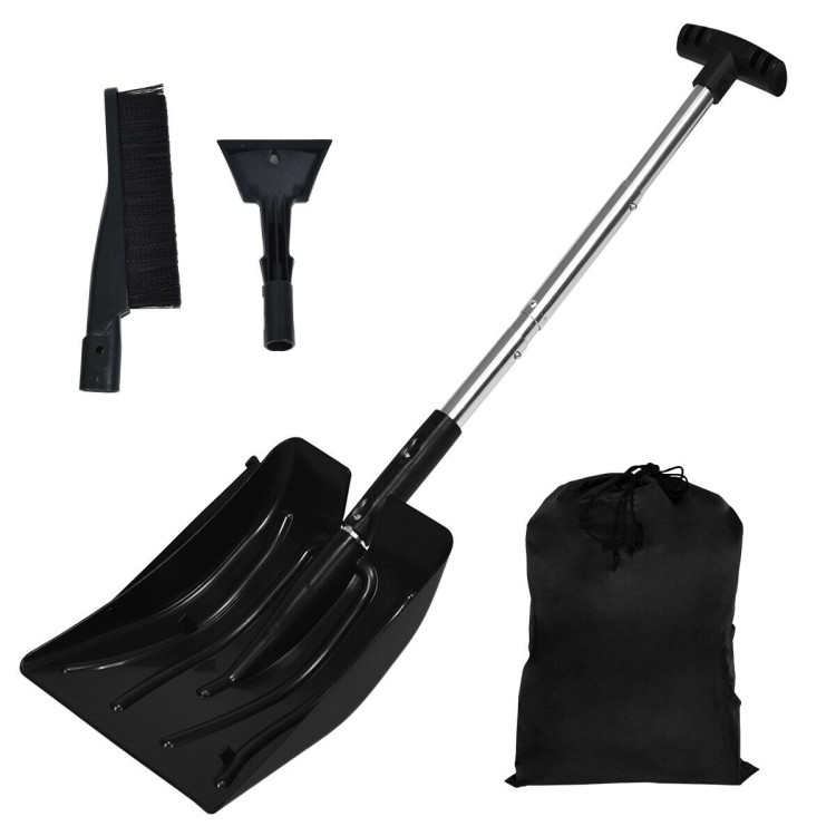 3-in-1 Snow Shovel with Ice Scraper and Snow BrushCostway Gallery View 10 of 12