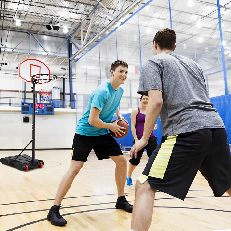 Costway Over-The-Door Mini Basketball Hoop Includes Basketball & Hand Pump 2 Nets Indoor Sports