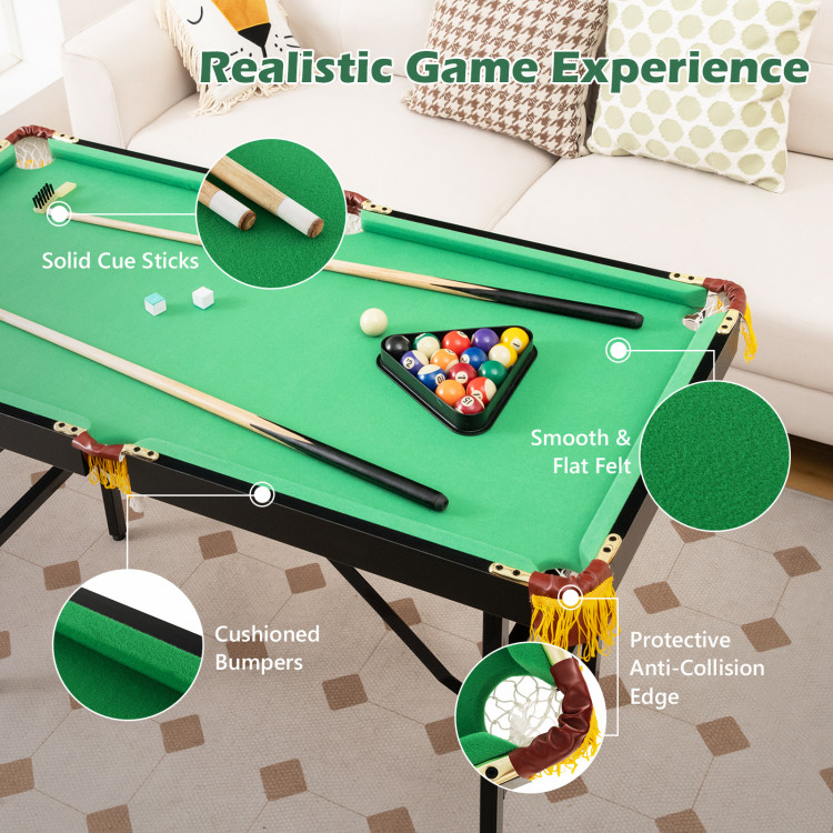 Costway 76.5 in. Billiard Table Foldable Pool Table Perfect for