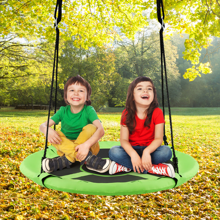 2-in-1 40 Inch Kids Hanging Chair Detachable Swing Tent Set-GreenCostway Gallery View 2 of 12