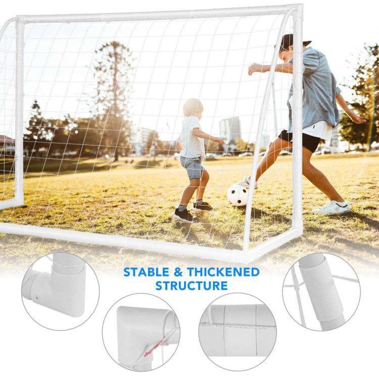 6 x 4 Feet Soccer Goal with Strong UPVC FrameCostway Gallery View 10 of 12