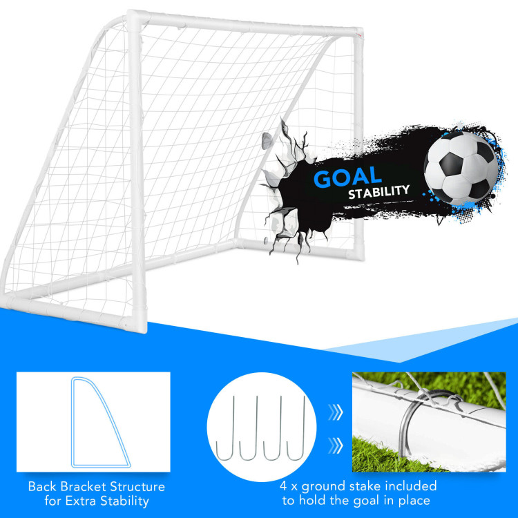 6 x 4 Feet Soccer Goal with Strong UPVC FrameCostway Gallery View 5 of 12