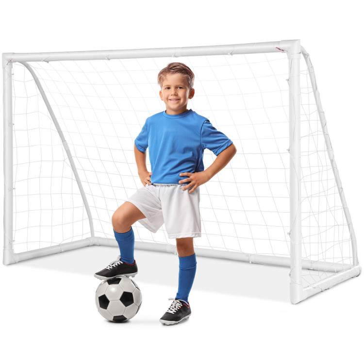 6 x 4 Feet Soccer Goal with Strong UPVC FrameCostway Gallery View 7 of 12