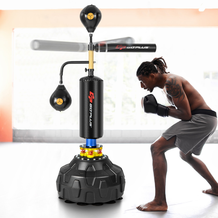 Boxing Speed Trainer Freestanding Fillable 360° Spinning Bar Adjustable  Height - Costway