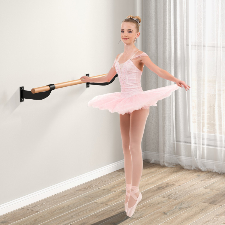  Space Saver, 6 Ft Ballet Barre, Wall Mounted Traditional  Wood Ballet Barre System Stretch/Dance For Home Barre Workout Equipment,  Height Adjustable, For Kids And Adults
