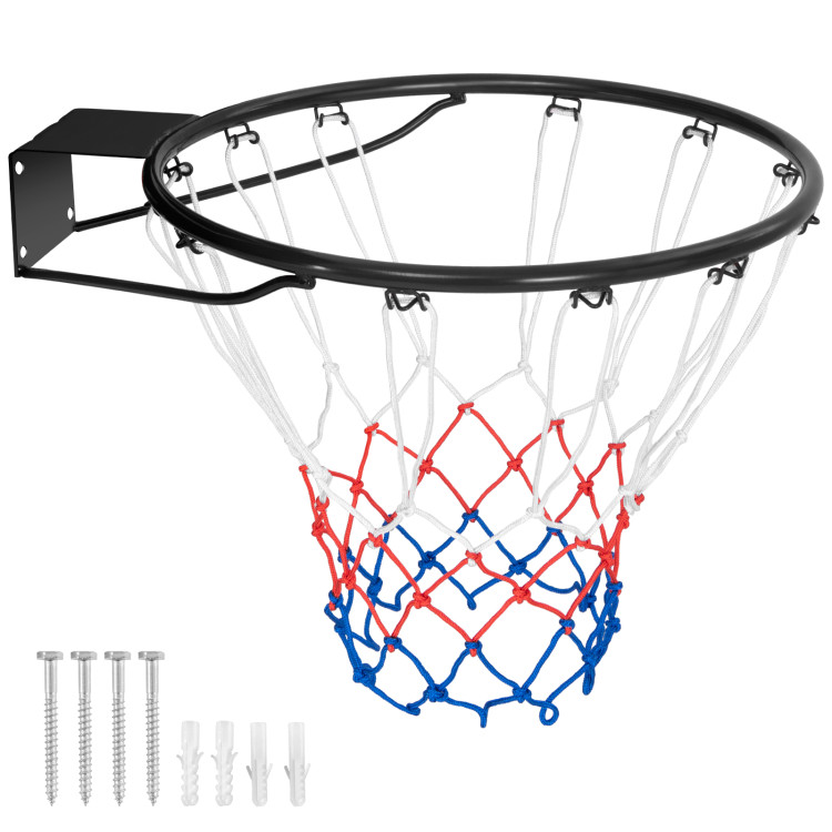 15 Inch Basketball Rim Goal Replacement with All Weather Net and Mounting Hardware - Gallery View 1 of 9