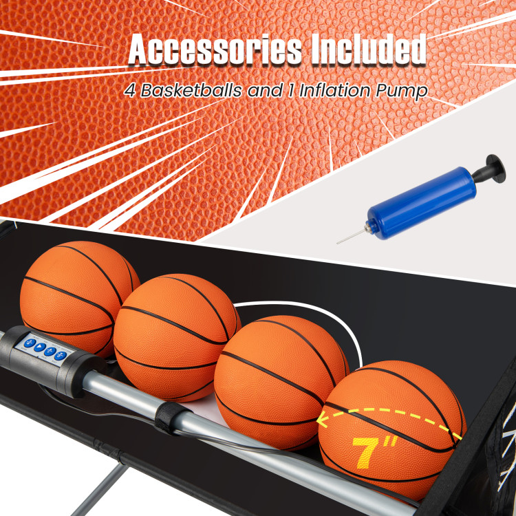 Costway Jeu d'arcade de basket-ball à un seul coup pliable avec scoreur  électronique 3 baskets de basket-ball