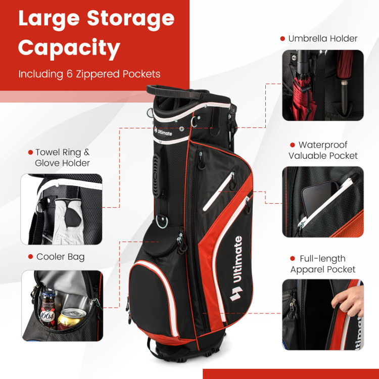 Detroit Golf Co. Luxury Golf Stand Bag | 14 Way Divider | 7 Pockets | Lightweight