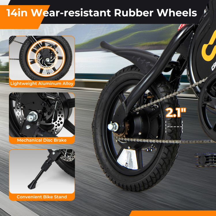 Costway lightweight folding electric sporting best sale bicycle ebike speed lithium battery