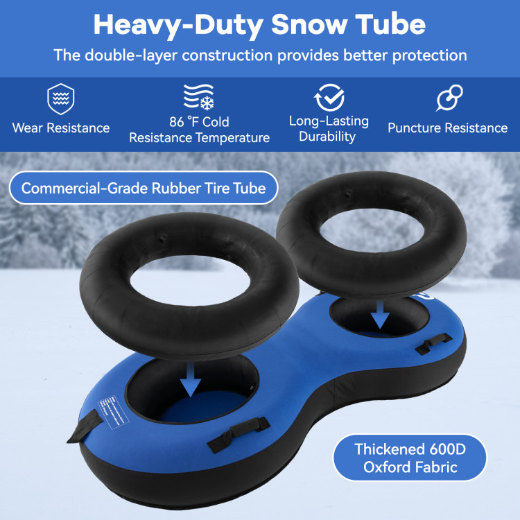 Dropship 80 2-Person Inflatable Snow Sled For Kids And Adults to