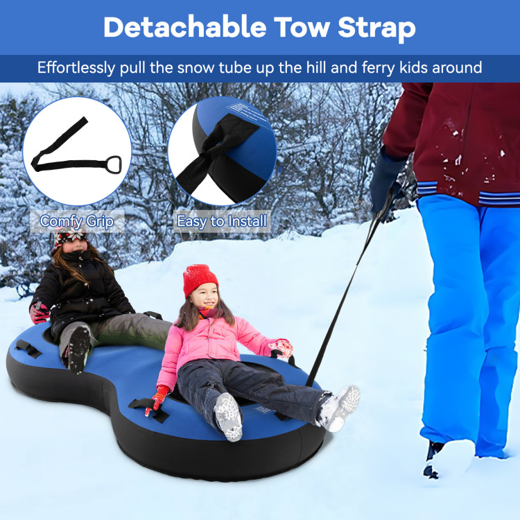 Yirtree Snow Sled for Kids and Adults, 42'' Inflatable Snowmobile Sleds for Kids  Kids and Adult with Reinforced Handle Snow Tube Snow Toys for Kids Outdoor  