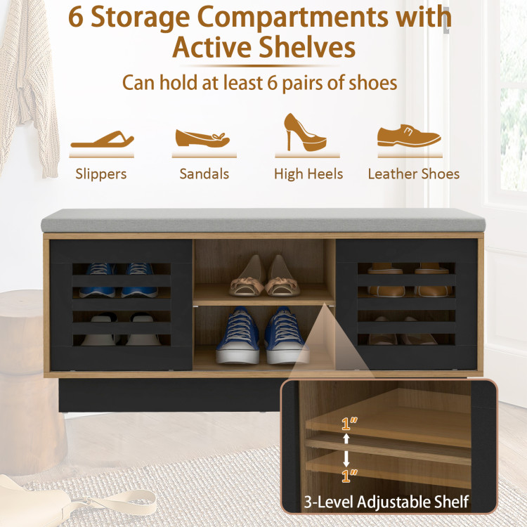 7 Pair Shoe Storage Bench
