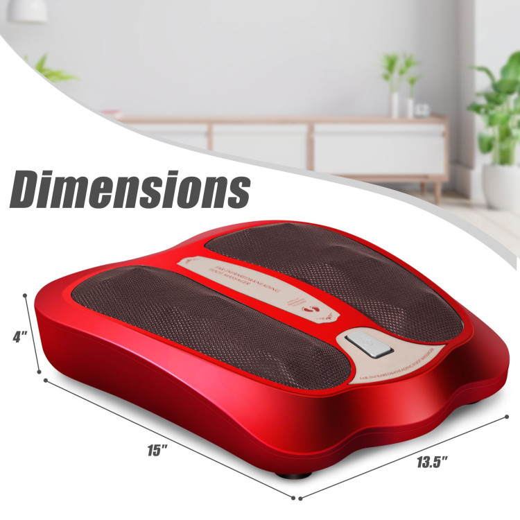 Shiatsu Heated Electric Kneading Foot and Back Massager-RedCostway Gallery View 4 of 12