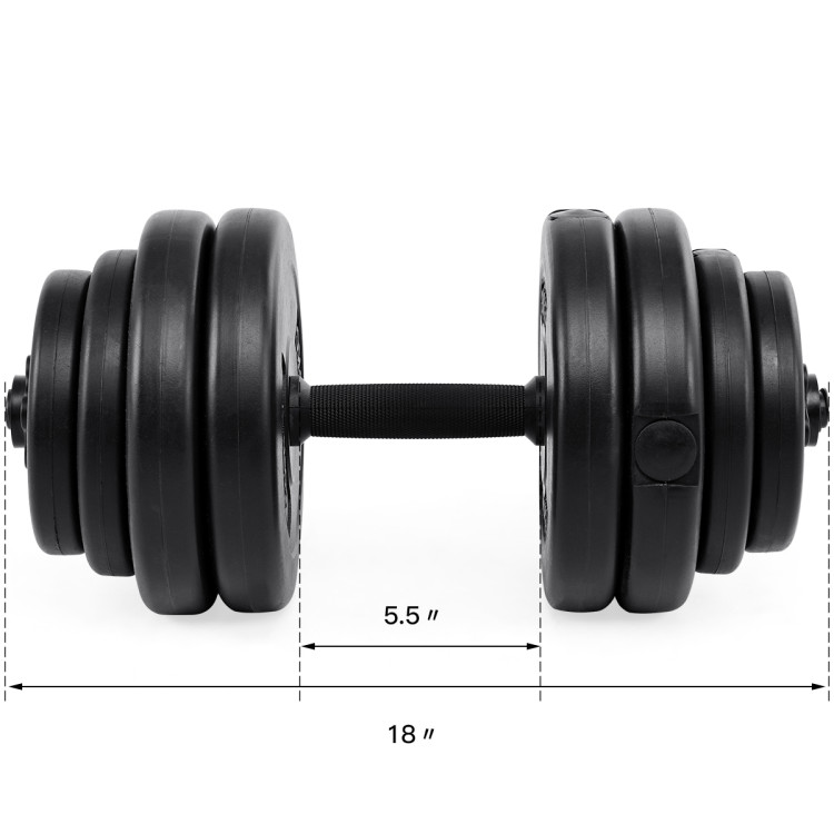 66 lbs Adjustable Weight Dumbbell SetCostway Gallery View 4 of 8