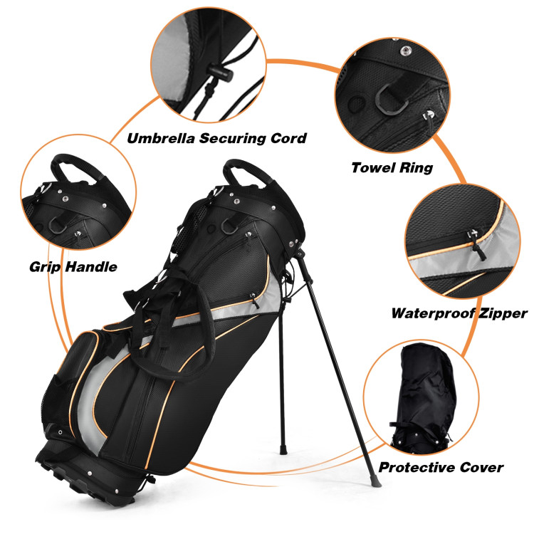 9 Inch Golf Stand Bag Divider Carry Pockets StorageCostway Gallery View 9 of 10