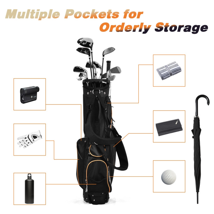 9 Inch Golf Stand Bag Divider Carry Pockets StorageCostway Gallery View 6 of 11