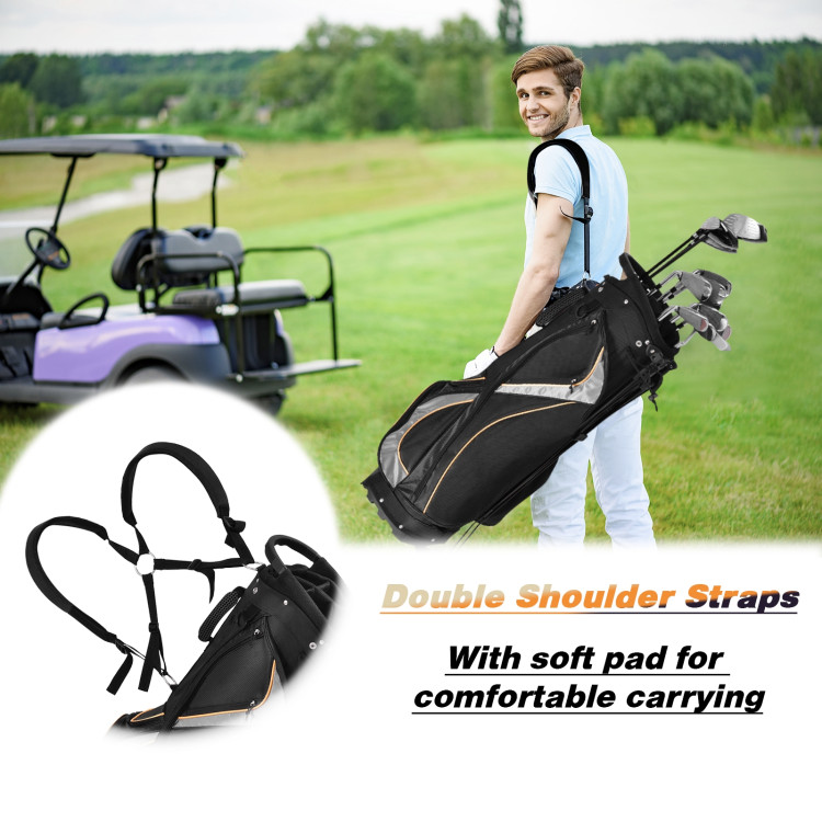 9 Inch Golf Stand Bag Divider Carry Pockets StorageCostway Gallery View 3 of 10