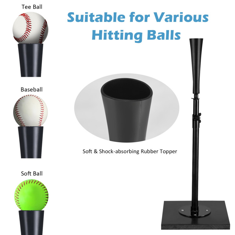 36 Inch Adjustable Heavy Duty Batting Tee for Baseball - Costway