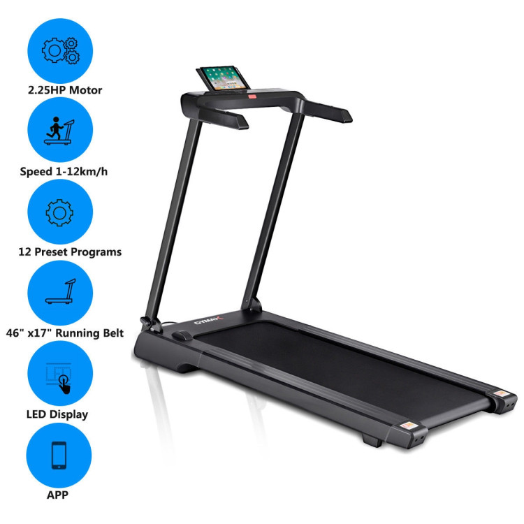 2.25 HP Folding Electric Treadmill with LED DisplayCostway Gallery View 5 of 21